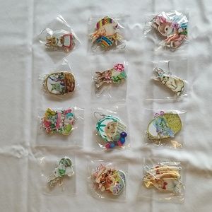 Set of 12 Easter bunny earrings